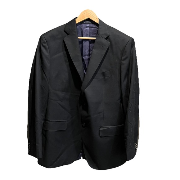 Suit Supply Black Pure Wool Super 110's Napoli Single Breasted FL Blazer Size 54